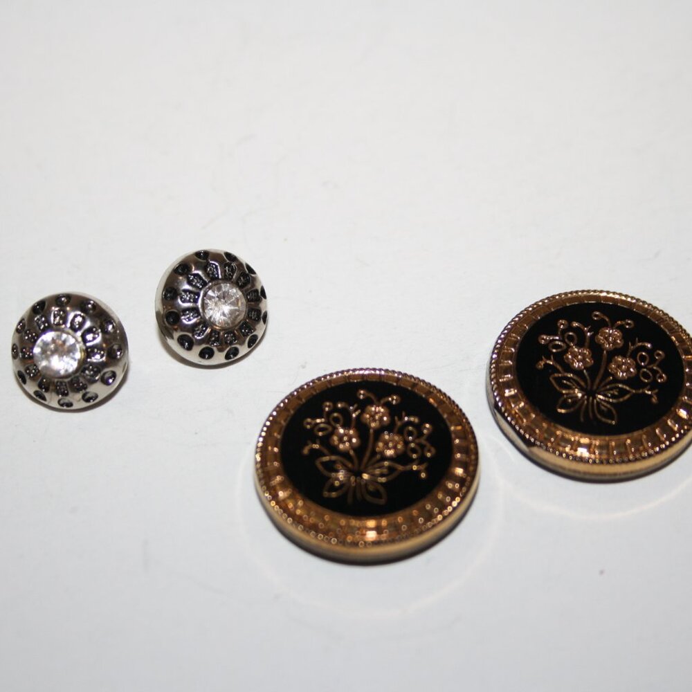 ✨ Vintage Button Sets · Gold & Silver Rhinestone - Picture 5 of 6